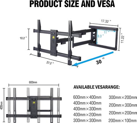 Forging Mount Long Extension Tv Mount Corner Wall Mount Tv Bracket Full