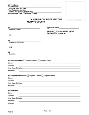 Fillable Online Form 14 Request For Hearing On Garnishment