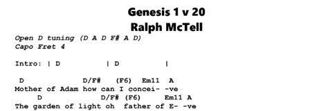 Ralph Mctell Genesis 1 Verse 20 Guitar Lesson Tab And Chords Jgb