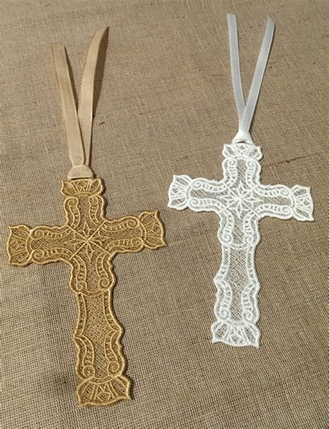 Bookmarks Lace Bookmarks Cross Bookmarksembroidered Etsy