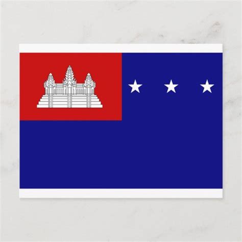 Flag of Khmer Republic (សាធារណរដ្ឋខ្មែរ) Postcard | Zazzle.co.uk