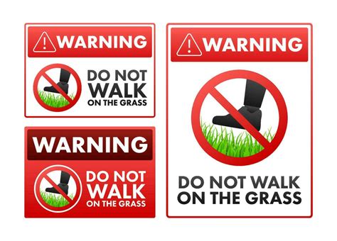 Keep of the grass. Do not walk on lawns. Do not step on grass sign ...