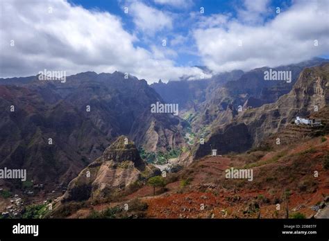 Mountains Landscape Panoramic View In Santo Antao Island Cape Verde