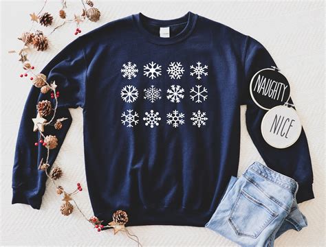 Snowflake Sweatshirt Winter Sweatshirt Christmas Sweatshirt Cute Winter Sweater Christmas