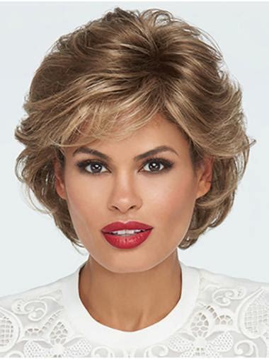 10 Wavy Brown Chin Length Monofilament Wig For Women Classic Style