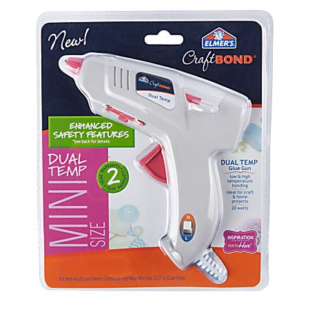 Elmer S Craftbond Watt Mini Dual Temp Glue Gun Gray Pink