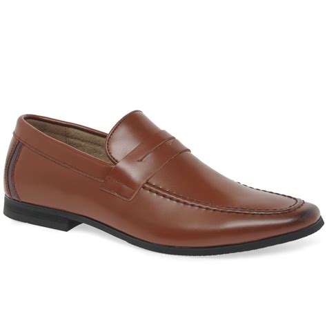 Front George Mens Formal Leather Loafers Charles Clinkard