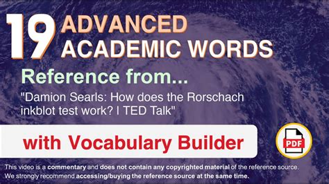 19 Advanced Academic Words Ref From How Does The Rorschach Inkblot