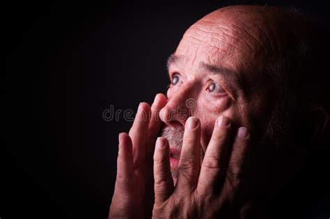 Old Man Looking Frighten Or Scared Stock Image - Image: 44202959