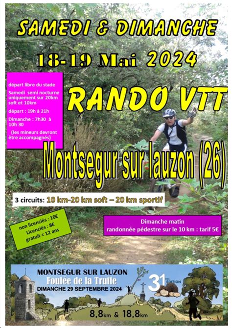 Affiche de La 24ème Rando VTT de pentecôte à Montségur sur Lauzon