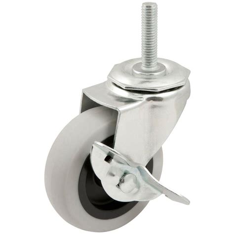 Everbilt In Threaded Stem With Brake Non Marking Rubber Caster