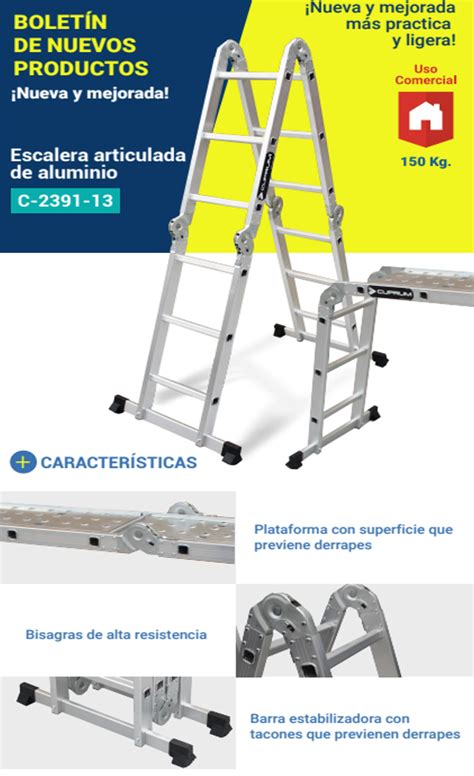 ESCALERA ARTICULADA DE ALUMINIO C 2391 13 ESCALUM