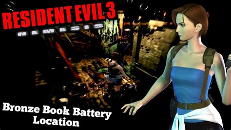 Resident Evil 3 Nemesis Bronze Book Battery Location Youtube