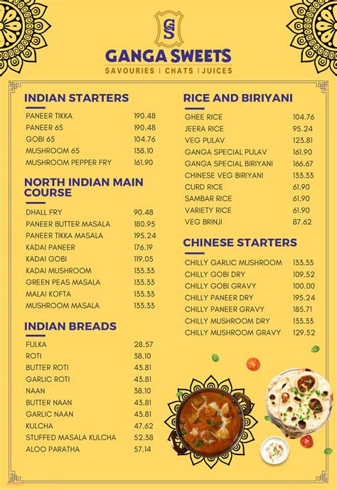 Menu Of Ganga Restaurant Padur Chennai Dineout Discovery