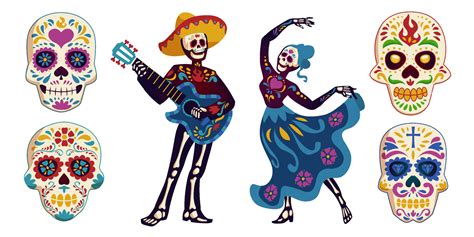 Dia De Muertos Dia De Los Muertos Personajes Vector En Vecteezy