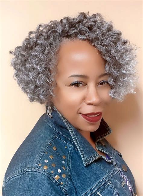 Grey For The Silver Foxes Crochetbraidsbytwana Curly Crochet Braids