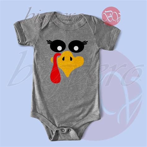 Turkey Face Thanksgiving Baby Bodysuits Size S Xl Big Vero