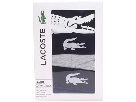 Lacoste Men S Pack Boxer Briefs Underwear Stretch Blue White Silver