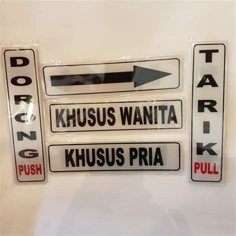 Jual Sign Akrilik K Safety Khusus Wanita Pria Ato Dorong Tarik Panah