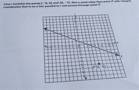 Solved Line 1 Contains The Points 8 5 And 8 3 Plot A Point