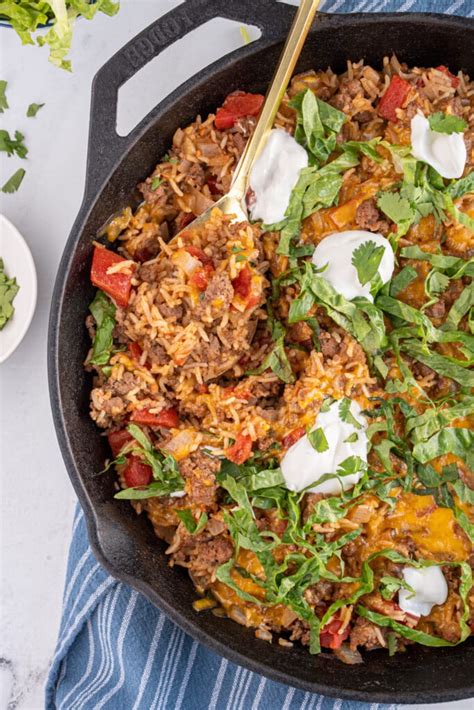 Easy Beef Taco Rice Skillet The Schmidty Wife