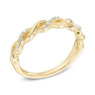 1/8 CT. T.W. Diamond Braid Anniversary Band in 10K Gold | Anniversary ...