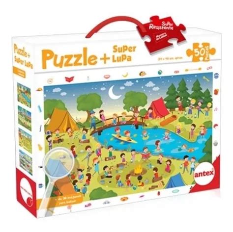 Puzzle Super Lupa Busca Imagenes 50 Piezas Antex Campamento