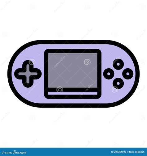 Estilo De Contorno De Icono De Joystick De Consola De Juegos Portátil Ilustración Del Vector