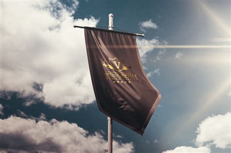 Realistic Vertical Flags Mock Up Outdoor Edition Behance