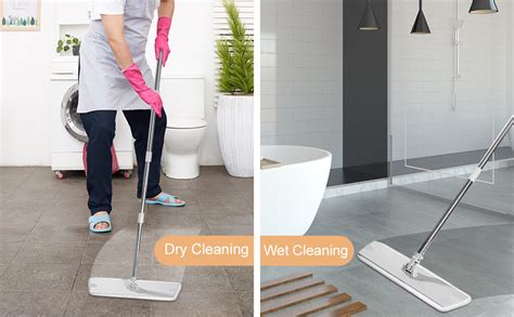 18”professional Microfiber Mop Floor Cleaning Systemflat Mop With Stainless Steel