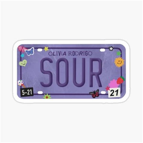 Olivia Rodrigo Sour License Plate Sticker, Olivia Rodrigo Merch, Olivia ...