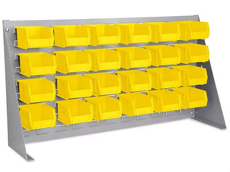 Bench Rack 37 X 19 With 5 12 X 4 X 3 Yellow Bins H 1908y Uline