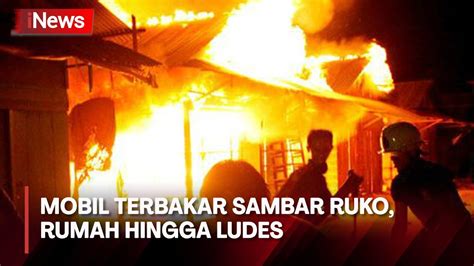 Mobil Terbakar Melintas Di Jalanan Ambon Sambar Ruko Dan Belasan Rumah