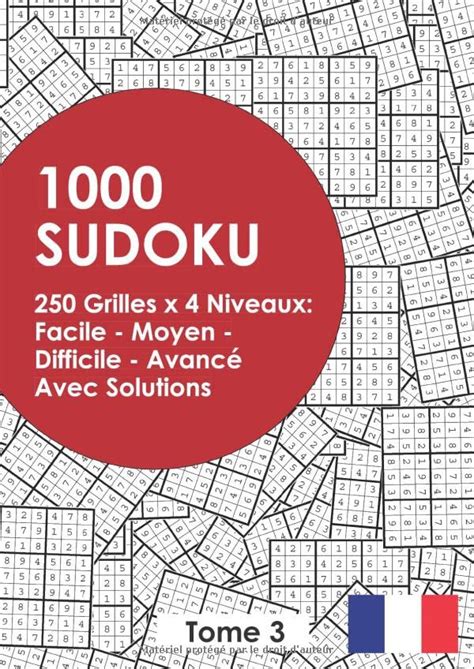 1000 SUDOKU 250 Grilles X 4 Niveaux Facile Moyen Difficile