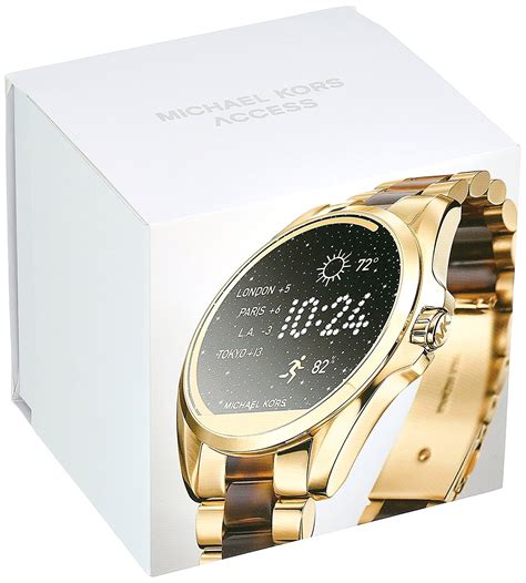 Michael Kors Access Unisex 45mm Goldtone And Acetate Bradshaw Touchscreen Smartwatch Time Vizion