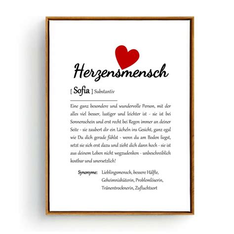 Personalized Card Or Poster For You Definition Of Herzensmensch