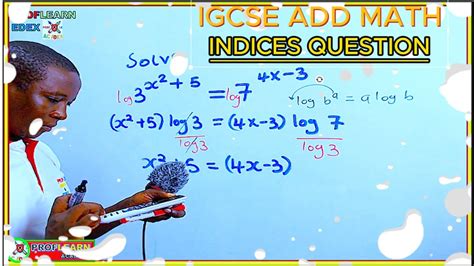 Igcse Add Math Indices Questions Youtube