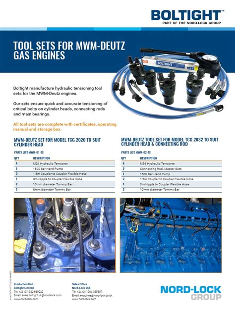 Mwm Deutz Tool Sets Pdf Rotating Machines Vehicle Technology