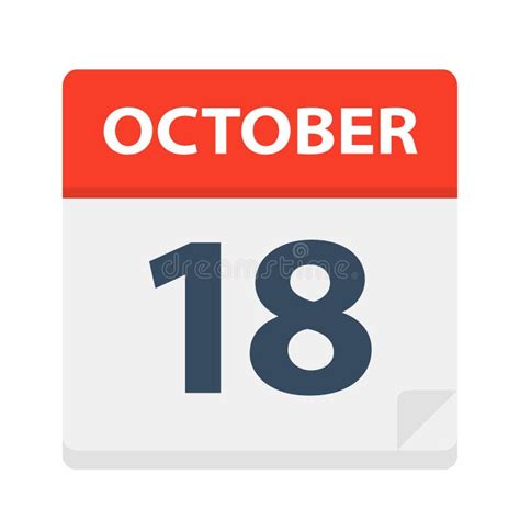 October 18 Calendar Icon Stock Illustration Illustration Of Date