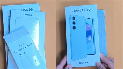 Unboxing Samsung Galaxy A55 5g Awesome Iceblue Samsung Accessories