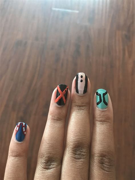 My Hero Academia Edgy Nails Disney Acrylic Nails Diy Acrylic Nails