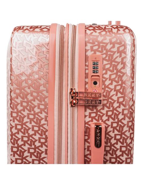 Maleta Mediana Extensible R Gida Tsa Ruedas Logos Dkny Rosa