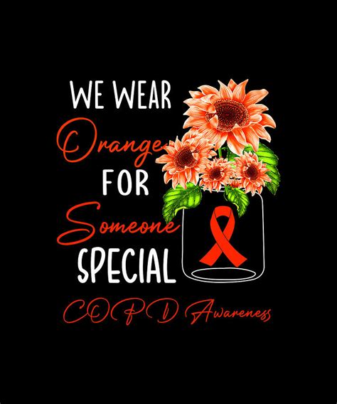 Sunflower We Wear Orange Copd Awareness Drawing By Thepassionshop Fine Art America