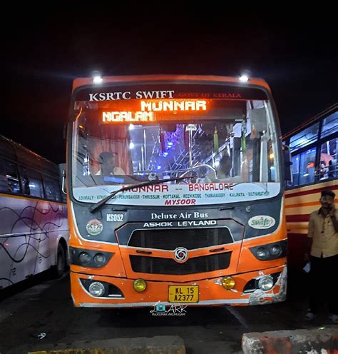 Ksrtc Swift Deluxe Ks Bangalore To Munnar Bus Timings Via