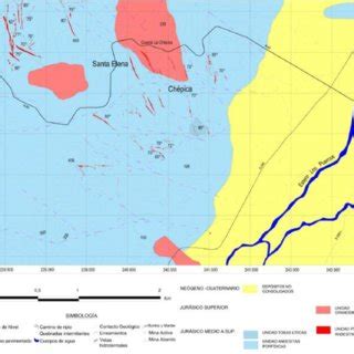 1 Mapa geológico de la zona de estudio Chépica Rivas 2015