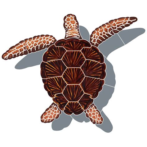 Loggerhead Turtle Shadow Brown 9 X 10 Tlsbros Artistry In Mosaics