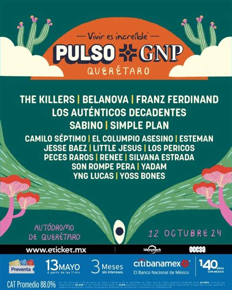 Lista La Fecha Para El Pulso Gnp Queretarock Music