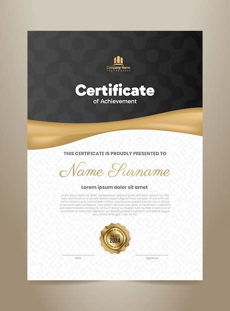 Diseño de plantilla de certificado premium con ilustración vectorial de