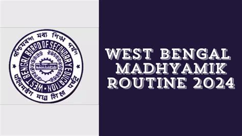 WB Madhyamik Routine 2025 Out Check West Bengal Class 10 Exam Dates