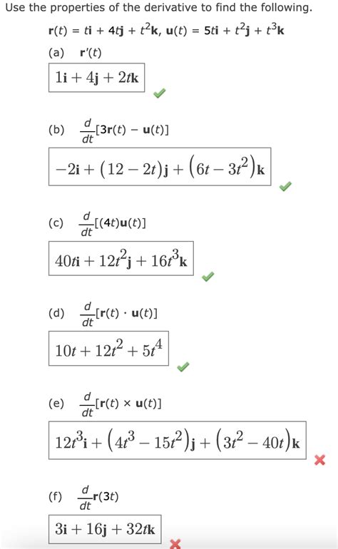 Solved Use The Properties Of The Derivative To Find The